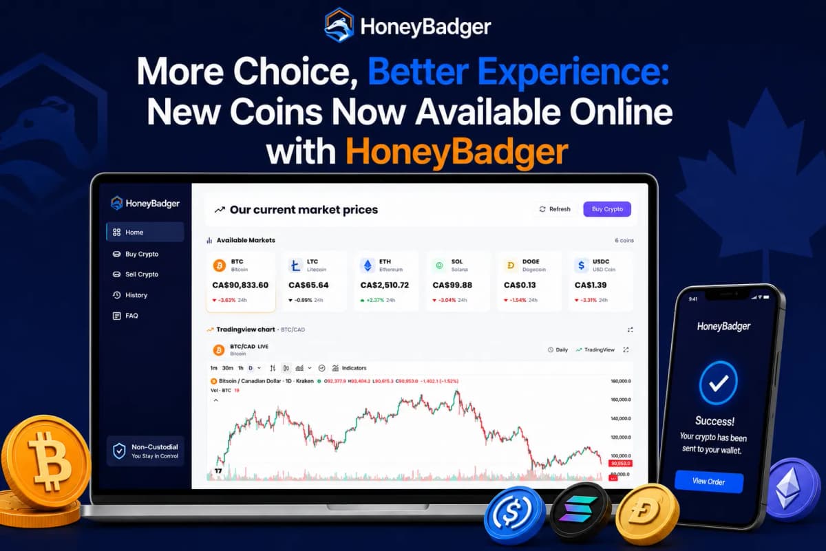 More Choice, Better Experience: New Coins Now Available Online with HoneyBadger